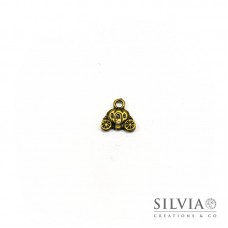 Charm a forma di carrozza a zucca bronzo in zama 15x14 mm