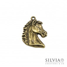 Charm a forma di cavallo bronzo in zama 41x28 mm
