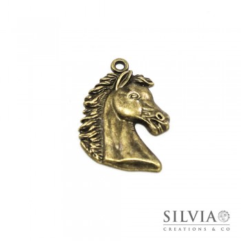 Charm a forma di cavallo bronzo in zama 41x28 mm