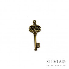 Charm a forma di chiave bronzo in zama 45x17 mm