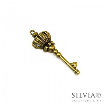 Charm a forma di chiave bronzo in zama 57x19 mm