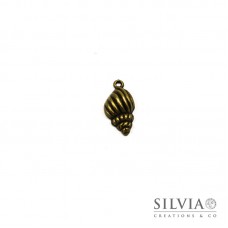 Charm a forma di conchiglia bronzo in zama 25x13 mm