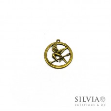 Charm ghiandaia imitatrice bronzo in zama 28x25 mm