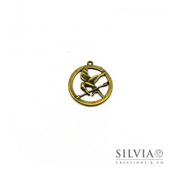 Charm ghiandaia imitatrice bronzo in zama 28x25 mm