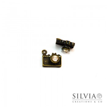 Charm a forma di macchina fotografica bronzo in zama 17x14 mm 