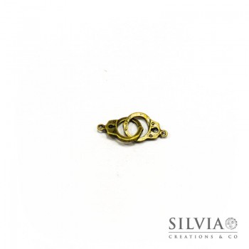 Charm a forma di manette bronzo in zama 29x10 mm