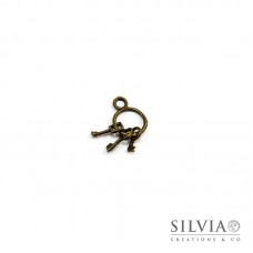 Charm a forma di mazzo di chiavi bronzo in zama 27x12 mm