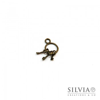 Charm a forma di mazzo di chiavi bronzo in zama 27x12 mm