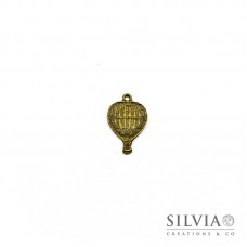 Charm a forma di mongolfiera bronzo in zama 25x16 mm