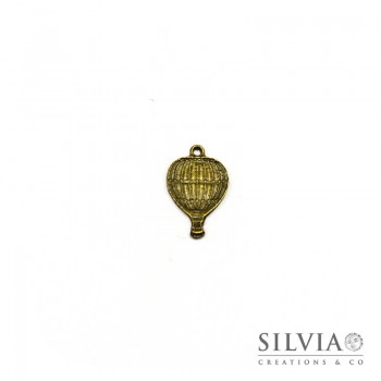 Charm a forma di mongolfiera bronzo in zama 25x16 mm