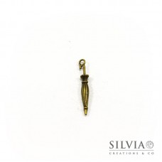 Charm a forma di ombrello bronzo in zama 35x5 mm