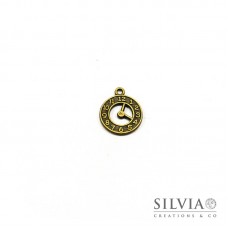 Charm a forma di orologio bronzo in zama 21x18 mm