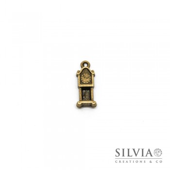 Charm a forma di orologio a pendolo bronzo in zama 21x8 mm