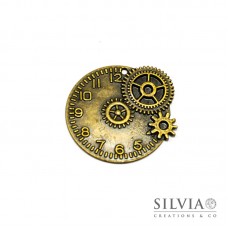 Charm a forma di orologio bronzo in zama 43x49 mm