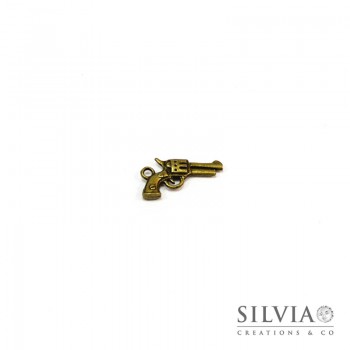 Charm a forma di pistola bronzo in zama 21x11 mm