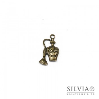 Charm a forma di profumo bronzo in zama 28x16 mm
