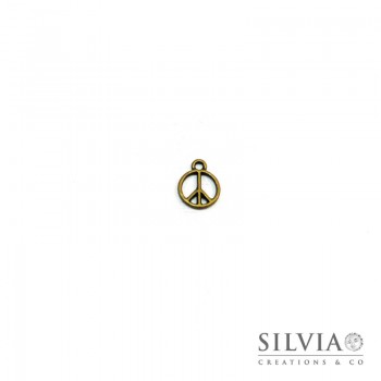 Charm a forma di simbolo della pace bronzo in zama 13x10 mm