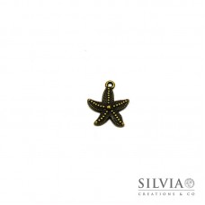 Charm a forma di stella marina bronzo in zama 24x19 mm