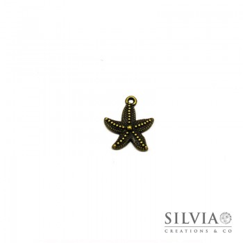 Charm a forma di stella marina bronzo in zama 24x19 mm