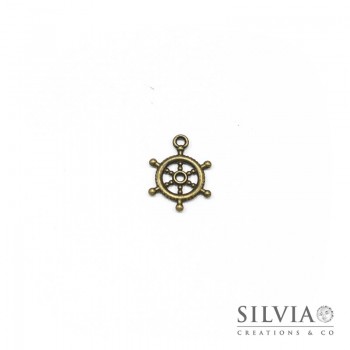 Charm a forma di timone bronzo in zama 20x15 mm
