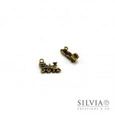 Charm a forma di treno bronzo in zama 18x12 mm