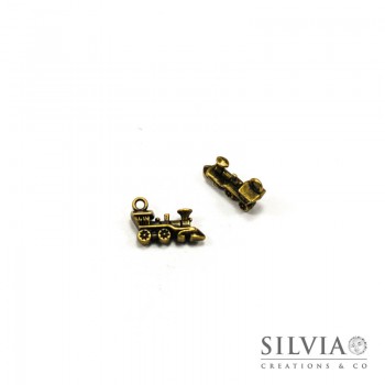 Charm a forma di treno bronzo in zama 18x12 mm