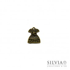Charm a forma di vestito bronzo in zama 24x17mm