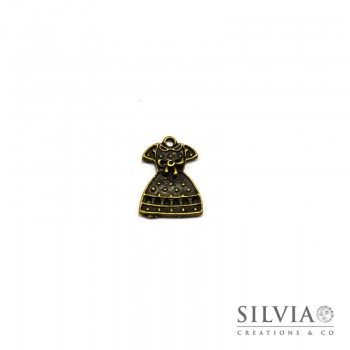 Charm a forma di vestito bronzo in zama 24x17mm