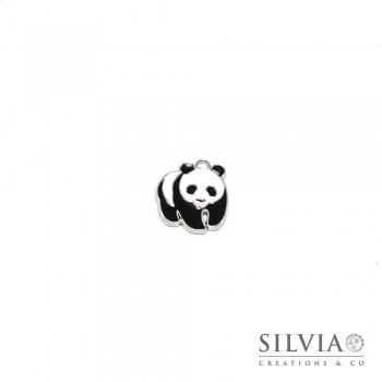 Charm a forma di panda smaltato in zama 23x21 mm