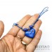 Collana cordino cerato con cuore blu