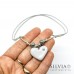 Collana cordino cerato con cuore grigio