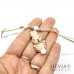 Collana cordino cerato con coniglio beige