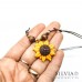 Collana cordino cerato con girasole