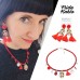 Collana girocollo rossa ispirata a Frida Kahlo con charms