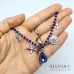 Collana girocollo catena acciaio con cristalli blu e ciondoli mare