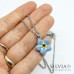 Collana girocollo con catenina in acciaio e fiore non ti scordar di me