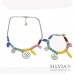 Collana con pietre dure arcobaleno ciondolo Insegna ama ispira e charms