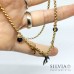 Collana girocollo con ciondolo rondine nera stelle e cristalli