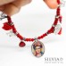 Collana girocollo rossa ispirata a Frida Kahlo con charms
