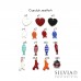 Collana girocollo corallini o cristallini colorati con ciondolo