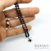 Collana girocollo catena acciaio con cristalli neri stella bombata e cristallino