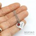 Collana girocollo con ciondolo cuore incisione Love e cristallo bianco