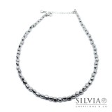 Collana girocollo pepite di ematite