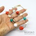 Collana girocollo Sandra con perle turchese e corallo