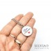 Collana girocollo catena acciaio con frase "Super Mamma" e cuore rosso