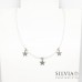 Collana girocollo con cristalli trasparenti e tre stelle in acciaio