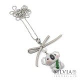 Collana lunga catena pallini e koala