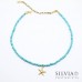 Collana 2 in 1 con ciondolo corallo smaltato conchiglie e turchese