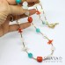Collana lunga Sandra con perle turchese e corallo
