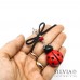 Collana lunga con fiocco e coccinella rossa
